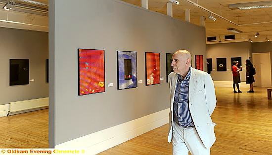 Brian Clarke at his Gallery Oldham exhibition 
