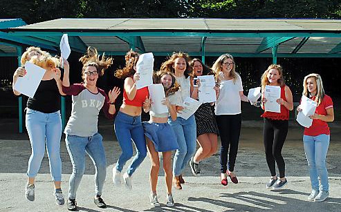 GREAT RESULTS: pupils at Royton and Crompton school 
