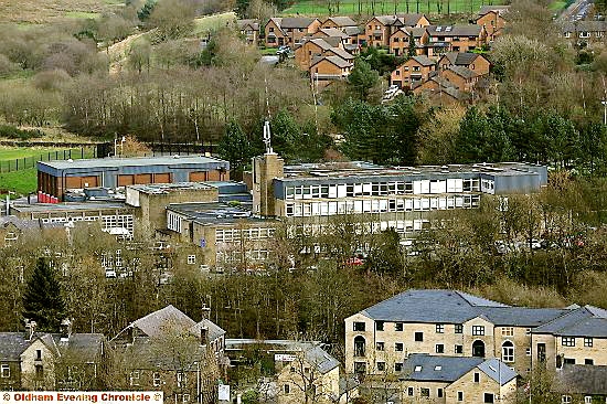 Saddleworth School: opponents of the move to Diggle have called for the new school to be built on the existing site in Uppermill 
