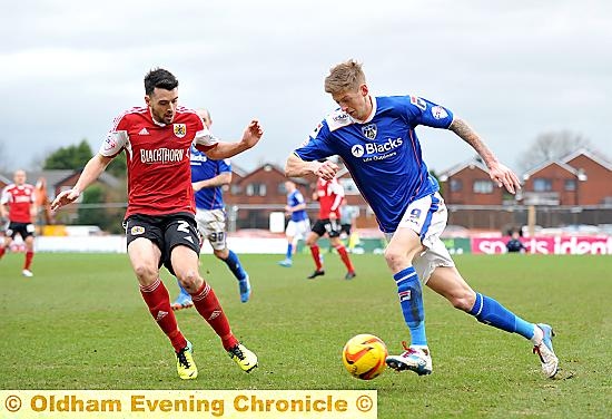 TIME TO DELIVER . . . Jon Stead and the rest of the Athletic strike force have been urged to find their shooting boots by manager Lee Johnson. 
