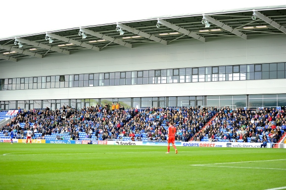 HANDSOME: the new stand, full of spectators at last