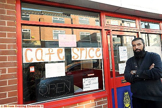 SHOCKED and upset . . . Cafe Spice owner Haji Miah says the burglary came only weeks after he first opened