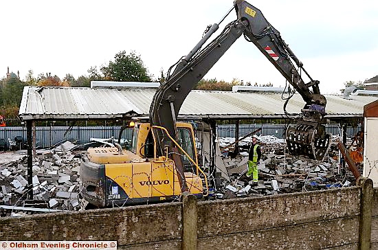 MAKING way . . . demolition work starts on Rhodes Bank’s RSPCA building