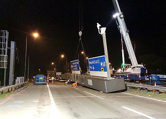 Overhead gantries demolished for Manchester smart motorway upgrade.

Three overhead gantries are due to be removed from the M62 near Rochdale during the next four weekends as part of a major project to tackle congestion and improve journey times.