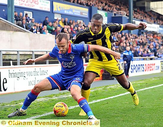 SITTING IT OUT . . . captain Liam Kelly will be a hard man to replace at Mansfield as he serves a ban following five yellow cards this season.