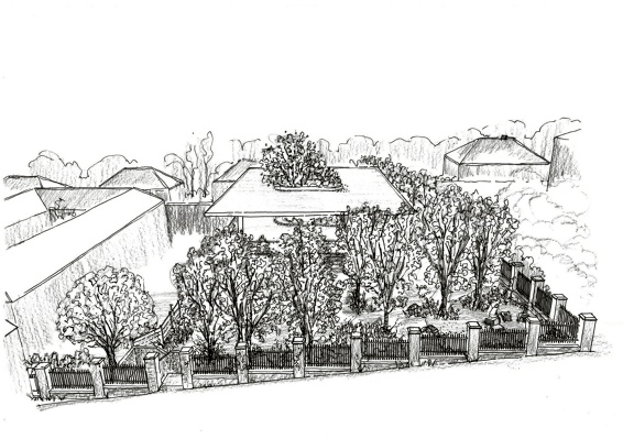 JINNY’s sketch of the garden layout