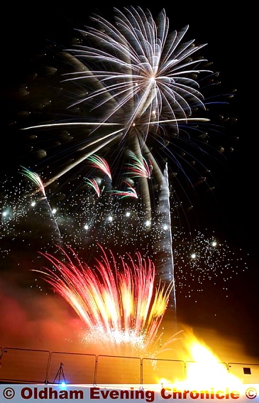 Big Bang bonfire night celebrations at Oldham Edge. Part of the stunning firework display