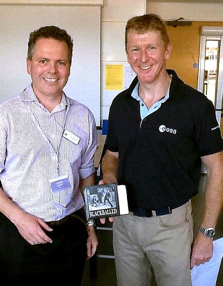 Tim Peake, (right) with John Swinburn of the National Science Learning Centre — and the CD