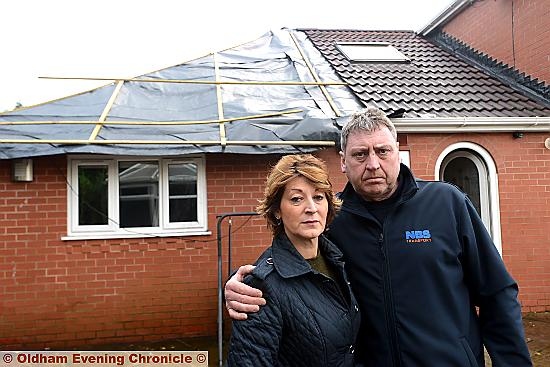 FEARS for their safety . . . Debbie and Brian Howarth are unable to live in their home