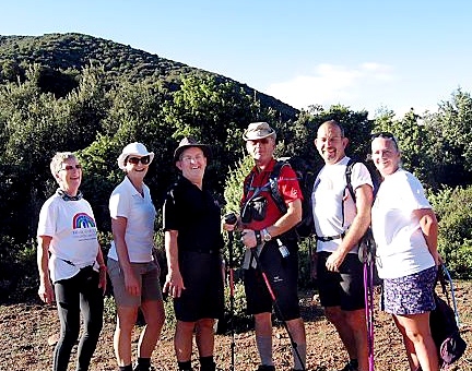 TREK of a lifetime . . . hikers Janice Guest, from Greenfield, Judith Ireland, the Rev Revd David Ireland, from Dobcross, Dr Andy Taylor, from Grasscroft, and Howard and Jo Chambers, from Rochdale