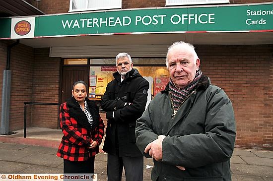 Waterhead councillors Vita Price, Riaz Ahmad and Peter Dean believe the relocation of the Waterhead Post Office is a mistake