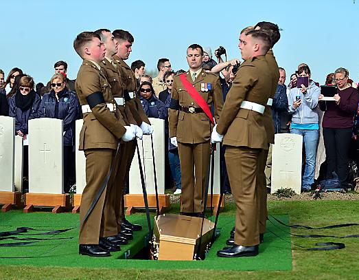 ONE of the six British soldiers is reinterred in the Commonwealth War Graves Commission Prowse Point Military Cemetery in Belgium.