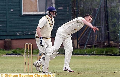 GREAT SCOTT: Heyside bowler Scott Bloor took three for 40
