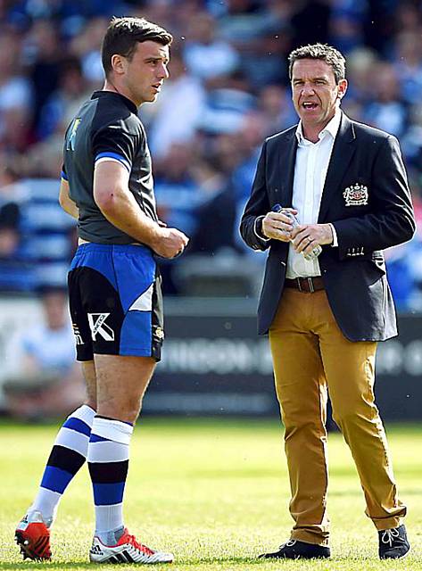 Bath head coach Mike Ford and his son George