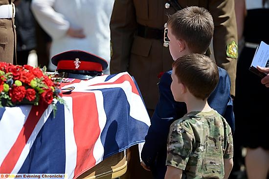 LAST respects: wife Vicki and son, Callum