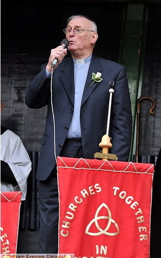 THE Rev Duncan Rhodes at the Whit Friday walks in Uppermill. 