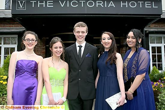 LOOKING their best: from left, 16 year olds Julia Ramsdale, Isabelle Stockton, Michael Keating, Amy Howard (15) and Shahnez Sultana