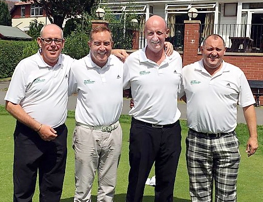 NUMBERS GAME: Derek Ashford (left), Mike Cocker, David Whaley and Tony Doidge played fourm rounds in one day at Werneth.