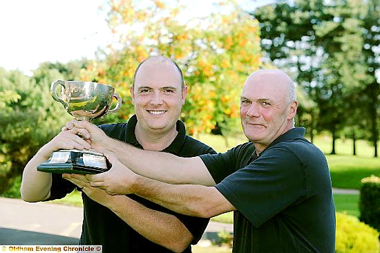 HANDS OFF, IT’S MINE . . .Lee Rowbotham (left) after thwarting his dad, Paul.