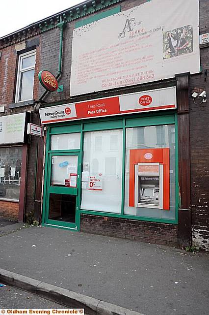 The Lees Road post office hit by the raiders