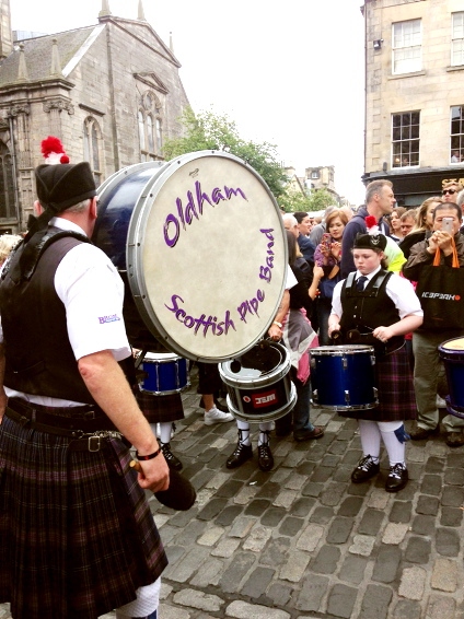 THE band prepares to start the march down Edinburgh’s famous Royal Mile