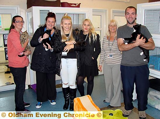 SUPPORTERS . . . Unity Partnership’s Jigsaw group members, who organise the organisations’s fundraising activities, visit Pennine Pen Animal Rescue. The staff will be backing the charity this year.