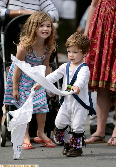 YOUNGSTER Will Arrowsmith (aged 22 months) joins in the fun