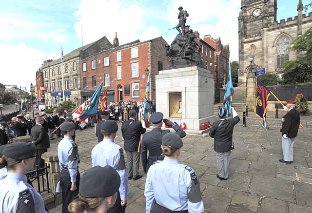 FORMER RAF personnel at the town centre ceremony
