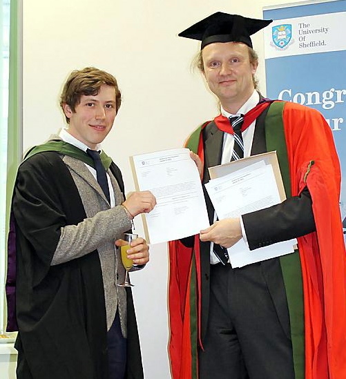 ENGINEERING excellence . . . Dominic (left) receives his ICE award