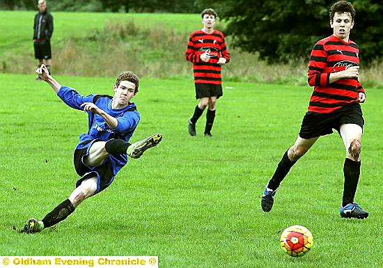 ON THE SLIDE: White House’s Kieran Glynn gets in a shot.