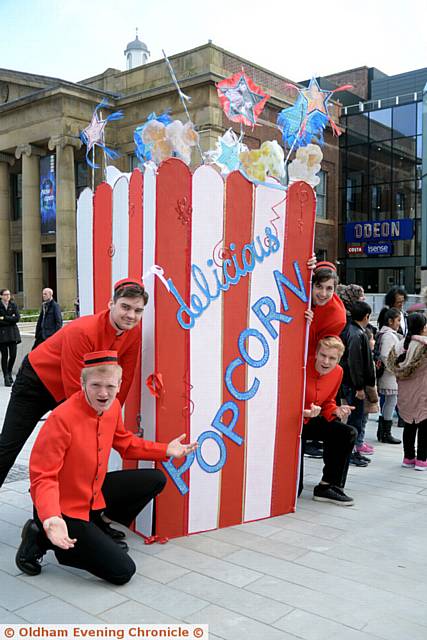 Odeon Oldham Celebration of the Silver Screen event. The Popcorn Lads entertain