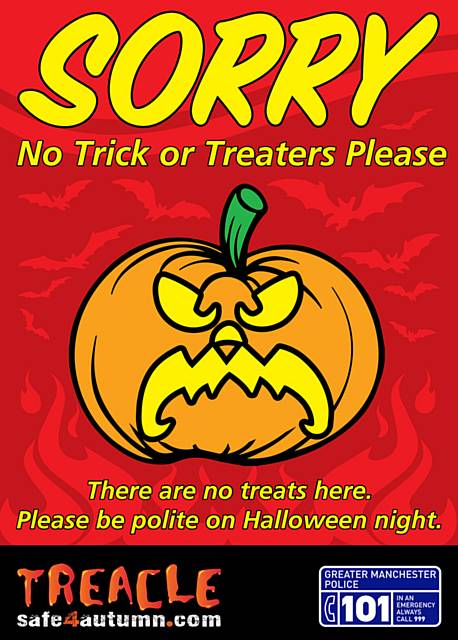 the Halloween flyers being hand out to the public