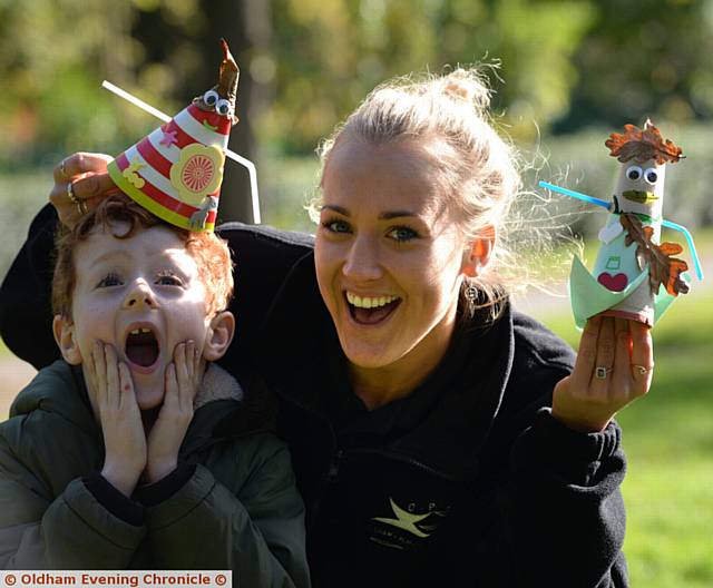 Alfie Radford-Thomas (7) with volunteer helper Flo Super