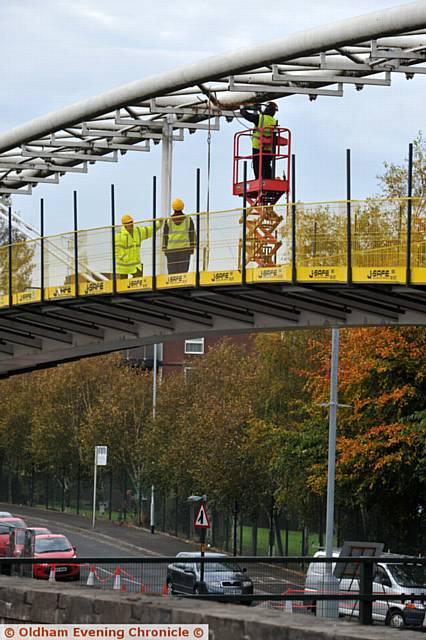 Bridge work over Oldham Way. Work will last until January 2017.