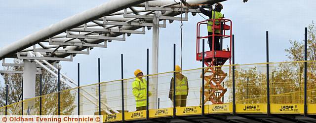 Bridge work over Oldham Way. Work will last until January 2017.