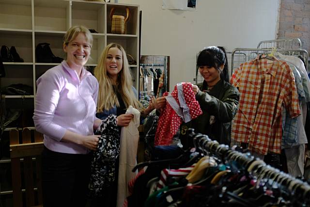 M&S staff volunteers Helen Addyman, Chrysanthi Tzartza and Chona Reyes