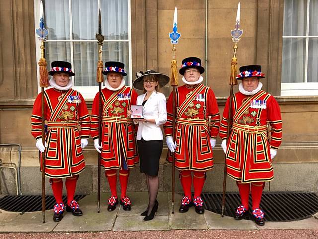 Oldham Council Chief Exec Carolyn Wilkins visits Buckingham Palace for her investiture after being made an OBE in June for her services to Local Government and Public Sector Reform.
