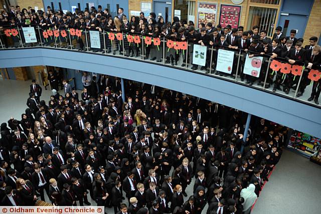 Radclyffe School, Chadderton act of rememberance. 