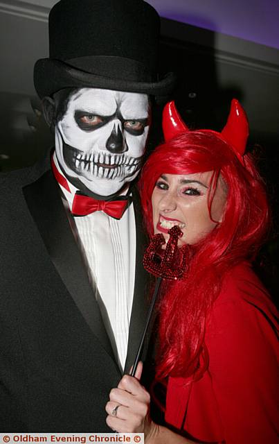 YOU little devil . . .  Andy Baxter, director of High Efficiency Heating UK and Leanne Clarke, assistant office manager at the Hallowe'en Ball
