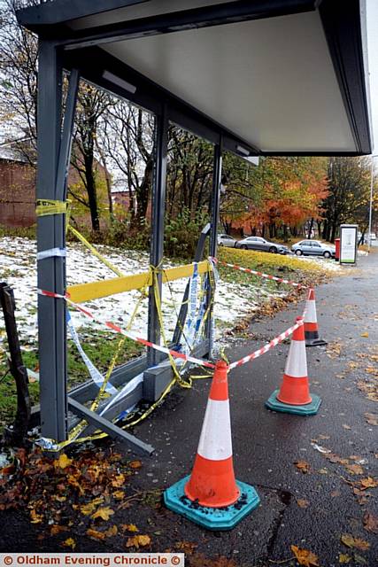 Glodwick Road, Oldham Crash at bus stop