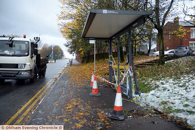 Glodwick Road, Oldham Crash at bus stop