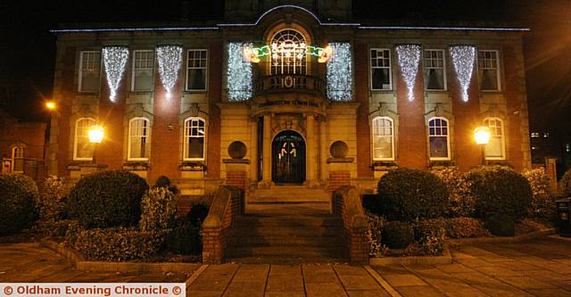 BRIGHT lights . . . Chadderton Town Hall