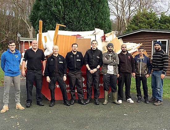 FOUR Special Police officers from Oldham Police and a group from the Ghazali Trust helped to salvage the WElsh holiday chalets