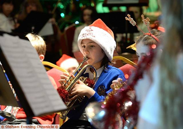 CENTRE stage . . . the Elementary Brass Band & Training Brass Band