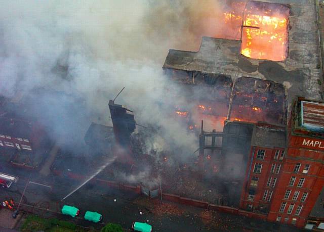 Maple Mill fire by Greater Manchester Fire and Rescue Service (GMFRS).