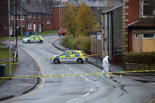 SCENE of the incident . . . in Sandy Lane, Royton