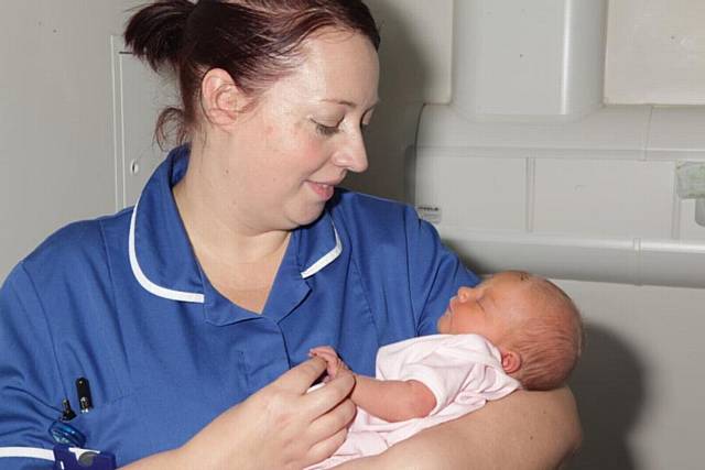 NEWLY-qualified midwife Fay Read at the Royal Oldham Hospital