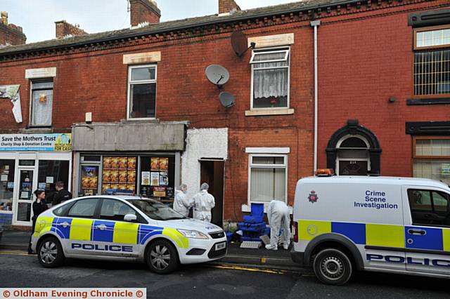 Police attend address on Waterloo Street, Glodwick.