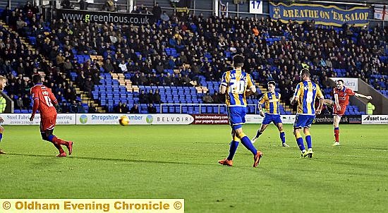 It’s IN! Carl Winchester scores Latics’ goal
