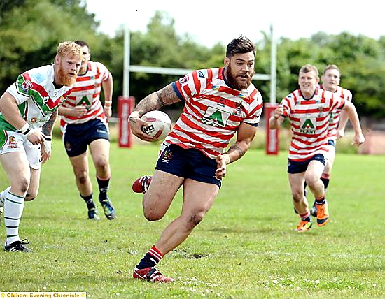 ON THE BURST . . . Oldham powerhouse Sammy Gee.